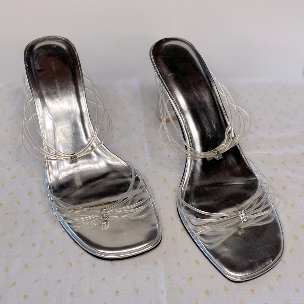 Late 90’s/Y2K Clear and Silver Lucinda Heels by Valerie Stevens